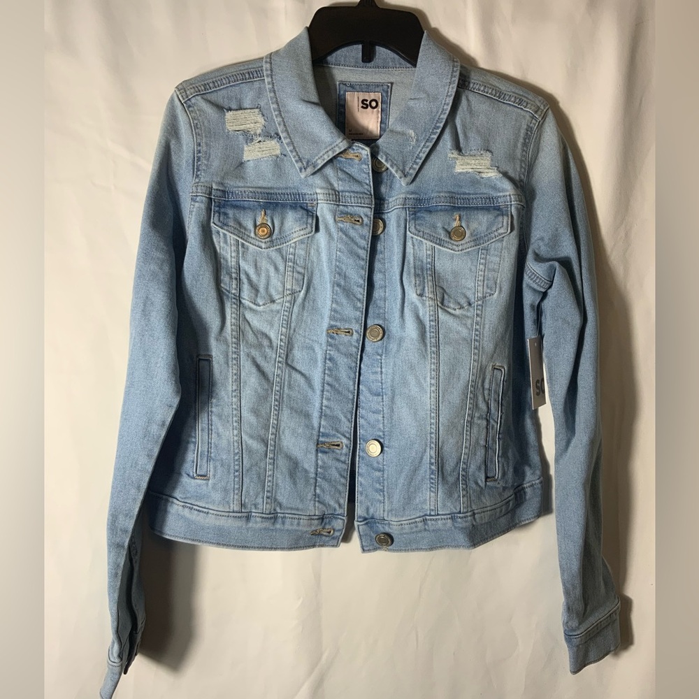 SO Women's Classic Light Blue Jean Jacket